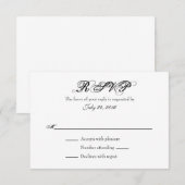 Schlichte einfache Hochzeitkarten RSVP Karte (Vorne/Hinten)