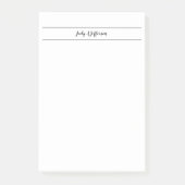 Schlichte einfache klassische Minimalistische Hand Post-it Klebezettel (Vorderseite)