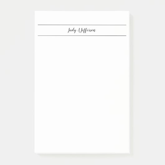 Schlichte einfache klassische Minimalistische Hand Post-it Klebezettel (Vorderseite)