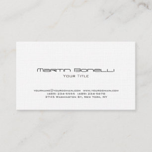 Schlichte Einfache Leinen Trendy Business Card Visitenkarte