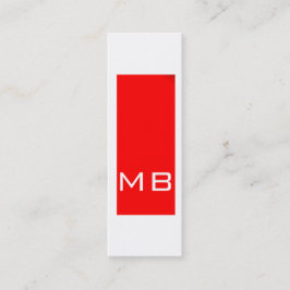 Schlichte Einfache Monogram Rote Visitenkarte