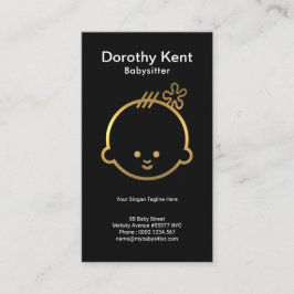 Schlichte einfache Niedliche Imitate Gold Baby Fac Visitenkarte