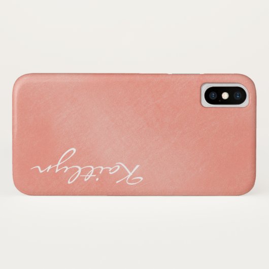 Schlichte einfache pfirsichfarbene rosa Windung Case-Mate iPhone Hülle (Rückseite (Horizontal))