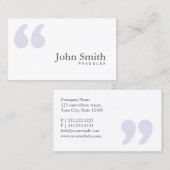 Schlichte einfache Quotes Produzentenkarte Visitenkarte (Vorne/Hinten)