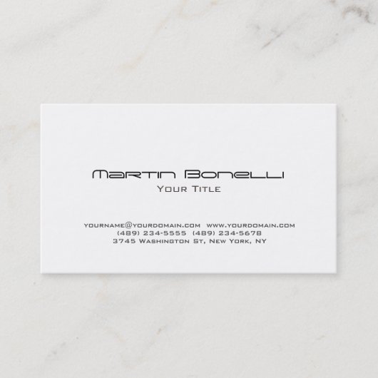 Schlichte Einfache Schwarz/Weiß-Trendkarte Visitenkarte (Vorderseite)