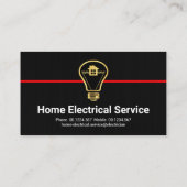 Schlichte einfache schwarze Grunge rote Linie Elek Visitenkarte (Rückseite)