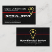 Schlichte einfache schwarze Grunge rote Linie Elek Visitenkarte (Vorne/Hinten)