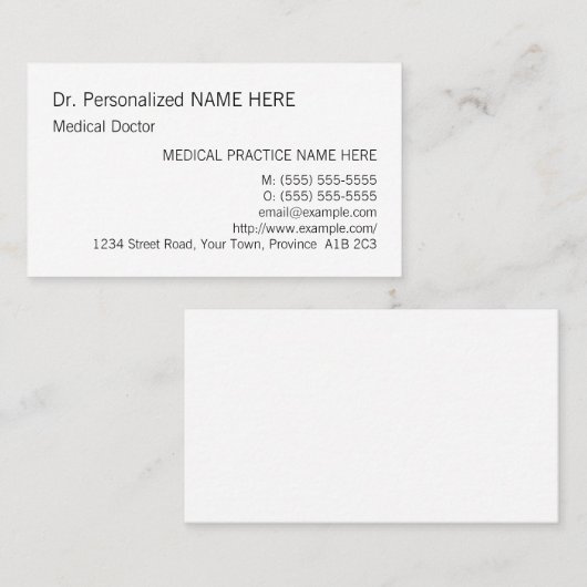 Schlichte, einfache und einfache Visitenkarte (Vorne/Hinten)