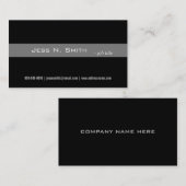 Schlichte, einfache und elegante schwarze Visitenk Visitenkarte (Vorne/Hinten)