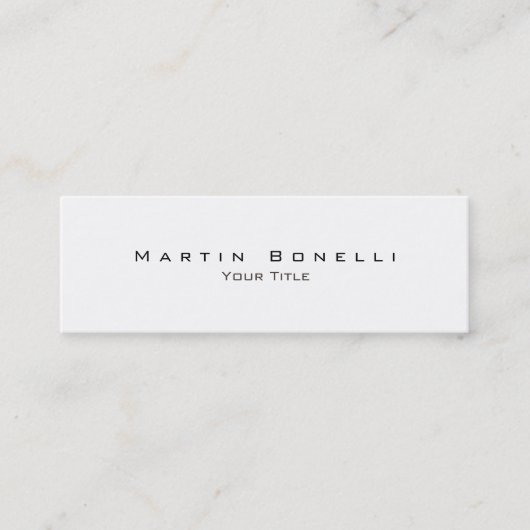 Schlichte, einfache und stilvolle Trendy White Bus Mini Visitenkarte (Vorderseite)