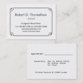 Schlichte, einfache, weiße, informative Visitenkar Terminkarte (Vorne/Hinten)