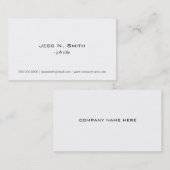 Schlichte, einfache weiße Visitenkarte (Vorne/Hinten)