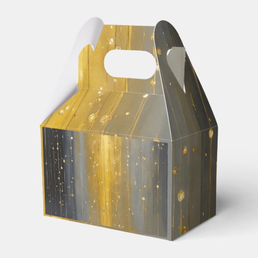 "Schlichte Einfachheit: Gold und Silberstreifen Geschenkschachtel (Vorderseite)