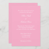 Schlichte Einladung zur Hochzeit in Rosa (Vorne/Hinten)