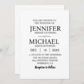 Schlichte Einladungen zur klassischen Hochzeit (Vorne/Hinten)