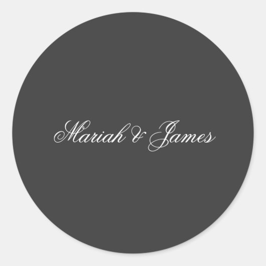Schlichte Elegant Minimalistisch Moderne Namen Kal Runder Aufkleber (Vorderseite)