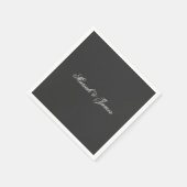 Schlichte Elegant Minimalistisch Moderne Namen Kal Serviette (Ecke)