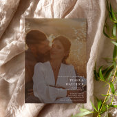 Schlichte, elegante 2 Fotos schick-weiße Hochzeit Einladung