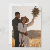 Schlichte, elegante 2 Fotos schick-weiße Hochzeit Einladung (Rückseite)