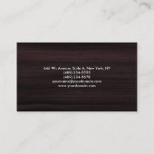Schlichte elegante braune Holztextur Minimalistisc Visitenkarte (Rückseite)
