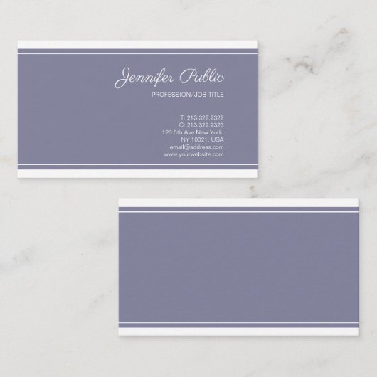 Schlichte Elegante Farbe Beruflich Moderner Chic Visitenkarte (Vorne/Hinten)