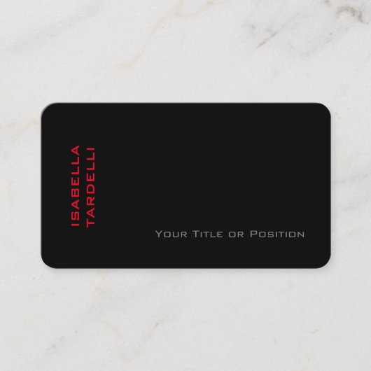 Schlichte Elegante Minimalistische, schwarze Seide Visitenkarte (Vorderseite)