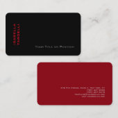 Schlichte Elegante Minimalistische, schwarze Seide Visitenkarte (Vorne/Hinten)