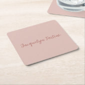 Schlichte Elegante Rose Goldene Kalligraphie Rechteckiger Pappuntersetzer (angewinkelt)