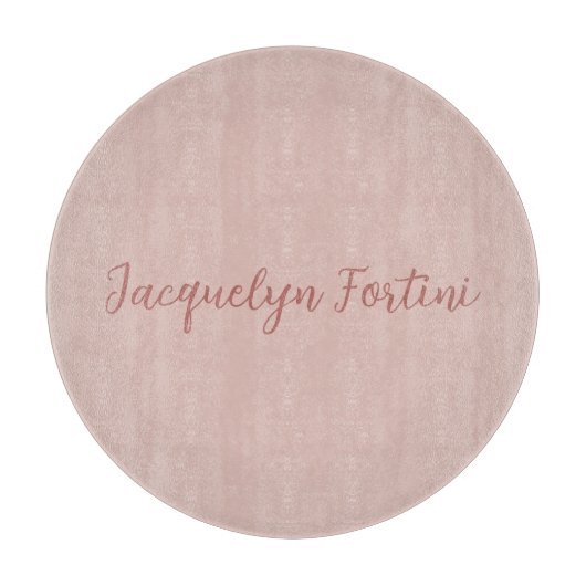 Schlichte Elegante Rose Goldene Kalligraphie Schneidebrett (Vorderseite)