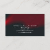 Schlichte Elegante Schwarze Rote Waves Beruflich Visitenkarte (Rückseite)