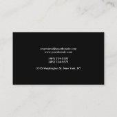 Schlichte elegante Schwarzweißstandardkarte Visitenkarte (Rückseite)