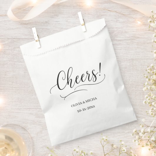 Schlichte, elegante Script White Gastgeschenk Hoch Geschenktütchen (Ausgeschnitten)