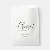 Schlichte, elegante Script White Gastgeschenk Hoch Geschenktütchen (Vorderseite)