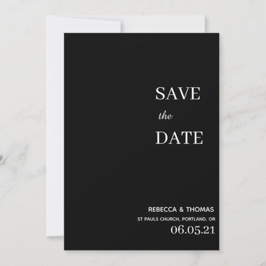 schlichte Eleganz, ohne Foto Save the Date (Vorderseite)