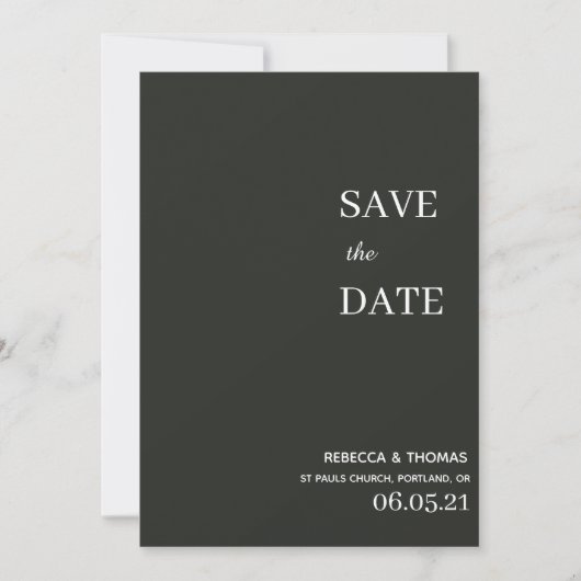 schlichte Eleganz, ohne Foto Save the Date (Vorderseite)