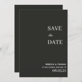 schlichte Eleganz, ohne Foto Save the Date (Vorne/Hinten)