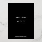 schlichte Eleganz, ohne Foto Save the Date Folieneinladung (Rückseite)