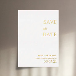 schlichte Eleganz, ohne Foto Save the Date Folieneinladung