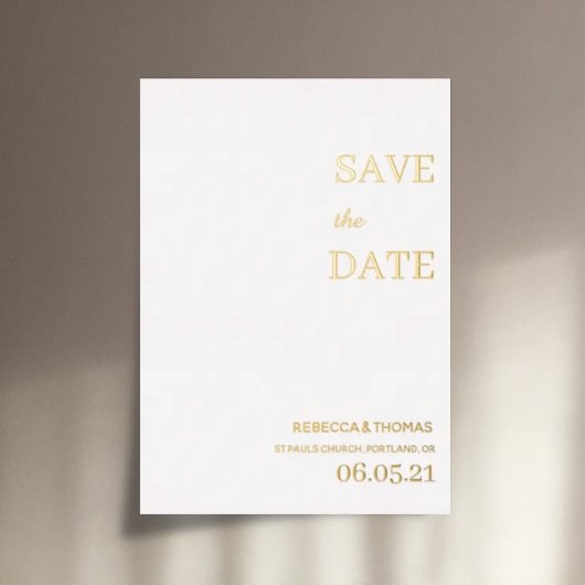 schlichte Eleganz, ohne Foto Save the Date Folieneinladung