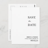 schlichte Eleganz, ohne Foto Save the Date Postkarte (Vorne/Hinten)