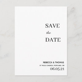 schlichte Eleganz, ohne Foto Save the Date Postkarte