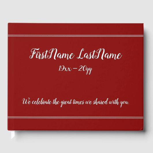 Schlichte Erinnerungen Gästebuch (Vorderseite)