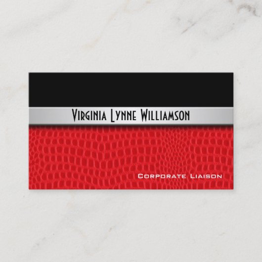 Schlichte Exotische Leder Moderne Visitenkarten Visitenkarte (Vorderseite)