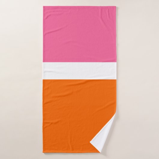 Schlichte Farbblockgestaltung in rosa, orange Badehandtuch (Badehandtuch)