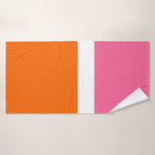 Schlichte Farbblockgestaltung in rosa, orange Badehandtuch (Badehandtuch)