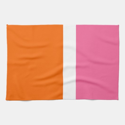 Schlichte Farbblockgestaltung in rosa, orange Geschirrtuch (Horizontal)