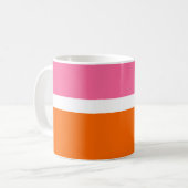 Schlichte Farbblockgestaltung in rosa, orange Kaffeetasse (Vorderseite Links)