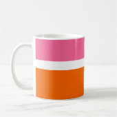 Schlichte Farbblockgestaltung in rosa, orange Kaffeetasse (Links)