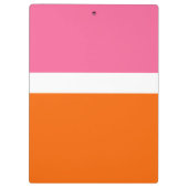 Schlichte Farbblockgestaltung in rosa, orange Klemmbrett (Rückseite)