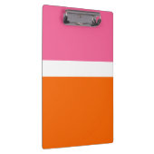 Schlichte Farbblockgestaltung in rosa, orange Klemmbrett (Rechts)